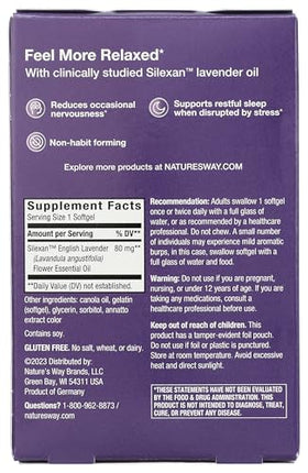 Nature’s Way CalmAid, Helps Manage Stress and Tension*, Clinically Studied Lavender, Non-Drowsy, 90 Softgels
