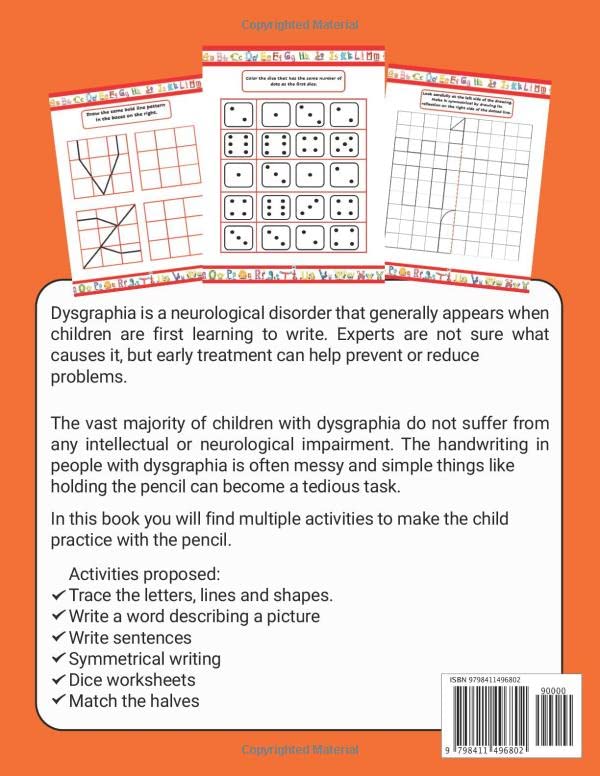 Dysgraphia tools for kids. 100 activities and games to improve writing skills in kids with dysgraphia and dyslexia. Volume 2. 5-7 years. Black & White Edition.