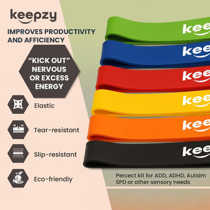 12 Pack Chair Bands, Anti Slip Chair Bands for Kids with Fidgety Feet, ADHD Chair Bands for Classroom, Bouncy Bands for Student Desks, Sensory Chair Rubber Bands