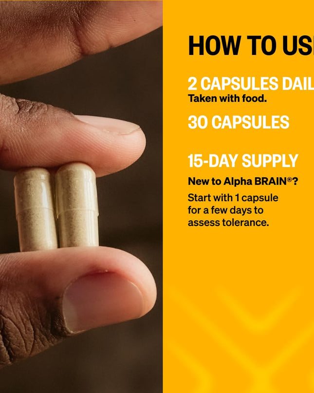 ONNIT Alpha Brain Nootropic Brain Supplement for Men & Women | Memory, Mental Clarity & Cognitive Improvement | Focus Capsules with L-Theanine, Vitamin B6 & Phosphatidylserine (30 Count)