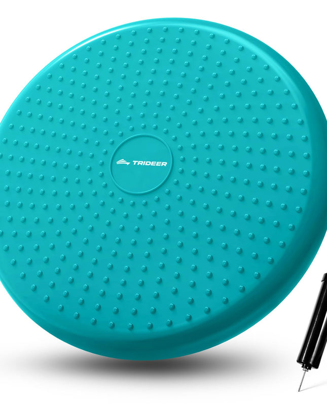 Trideer Inflated Wobble Cushion - Wiggle Seat for Sensory Kids(Multiple Colors), Balance Disc (Extra Thick), Flexible Seating for All Age (34CM Turquoise)