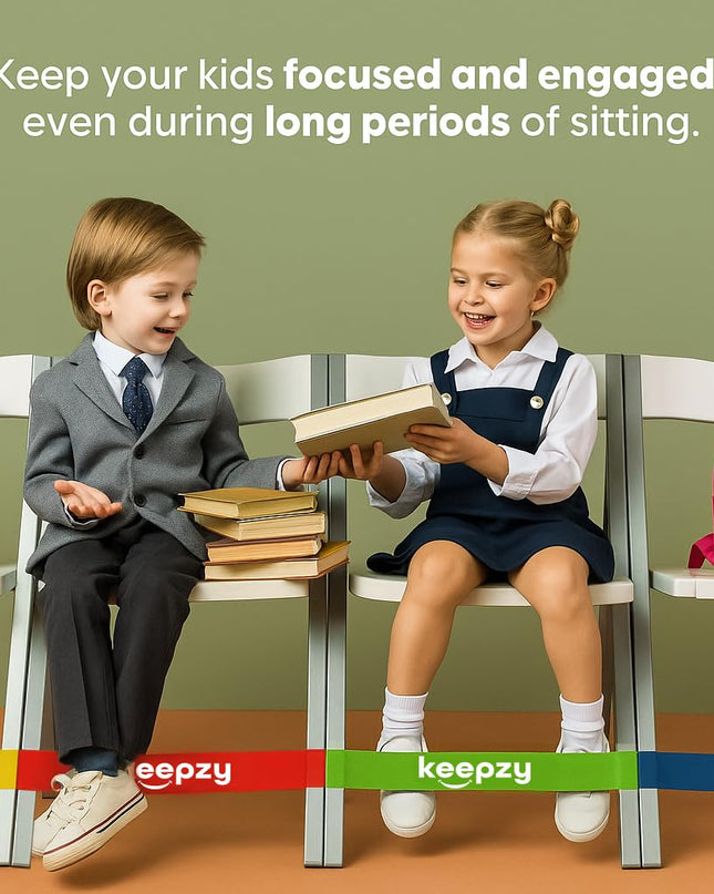 12 Pack Chair Bands, Anti Slip Chair Bands for Kids with Fidgety Feet, ADHD Chair Bands for Classroom, Bouncy Bands for Student Desks, Sensory Chair Rubber Bands