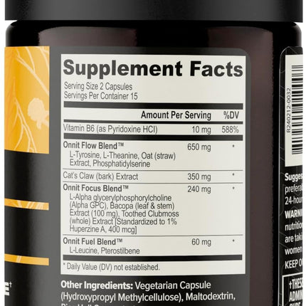 ONNIT Alpha Brain Nootropic Brain Supplement for Men & Women | Memory, Mental Clarity & Cognitive Improvement | Focus Capsules with L-Theanine, Vitamin B6 & Phosphatidylserine (30 Count)