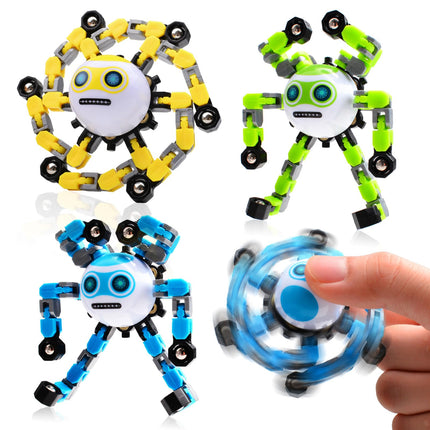 ASIOWELY 3 PCS Transformable Fidget Spinners Toys for Kids and Adults Stress Relief Sensory Toy for Teens Boys Autism Cool Fingertip Gyros Boy Girl Travel Party Favors Birthdays Gifts Stocking Stuffer