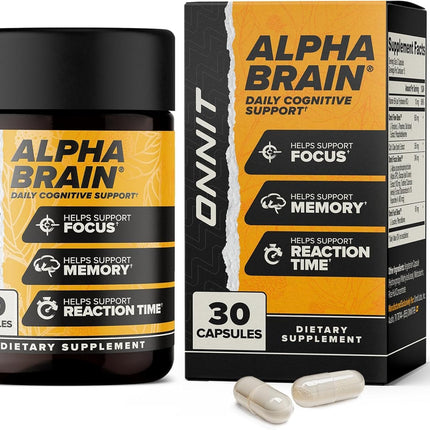 ONNIT Alpha Brain Nootropic Brain Supplement for Men & Women | Memory, Mental Clarity & Cognitive Improvement | Focus Capsules with L-Theanine, Vitamin B6 & Phosphatidylserine (30 Count)
