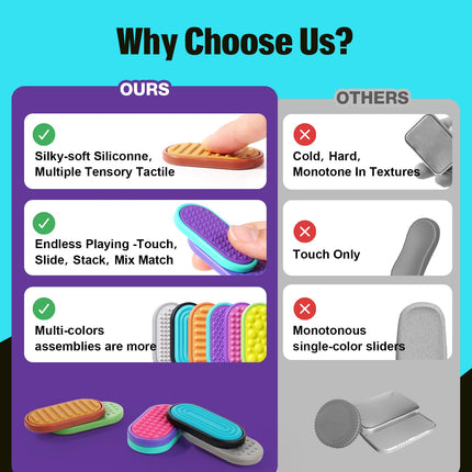 Magnetic Fidget Toys for Adults & Kids -Textured Sensory Toys for Autism Children Anxiety Relief - Quiet Stress Fidgets Sliders for Classroom Prizes Office - Stocking Stuffers Kid Teen Gifts 6-Pieces