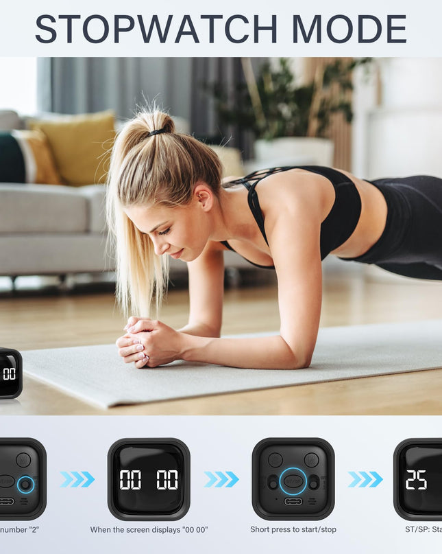 Rotating Pomodoro Timer 5, 25, 10 50 Minutes Preset, Desk Productivity Flip Timer, ADHD Tool Cube Countdown Stopwatch, Vibration/High/Low Volume/Custom Modes, for Work, Study, Back to School, Kitchen