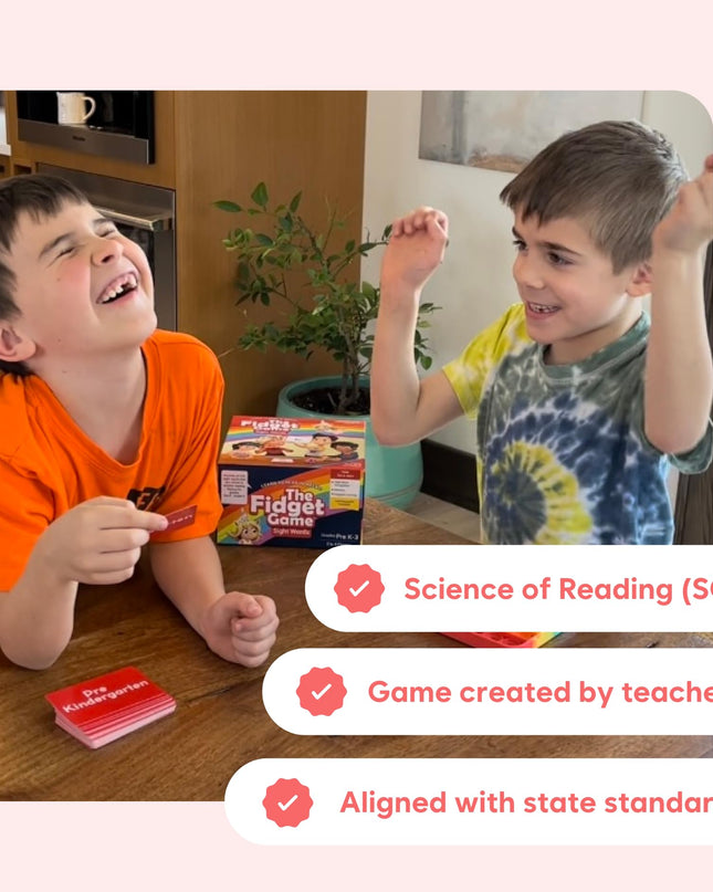 THE FIDGET GAME Sight Words - Reading Flashcards and Pop Fidget Toys for Kids Pre-K to Third Grade - Learning Activities and Games for High-Frequency Dolch Sight Words - Includes Mats and Dice
