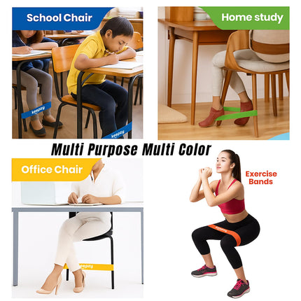 12 Pack Chair Bands, Anti Slip Chair Bands for Kids with Fidgety Feet, ADHD Chair Bands for Classroom, Bouncy Bands for Student Desks, Sensory Chair Rubber Bands