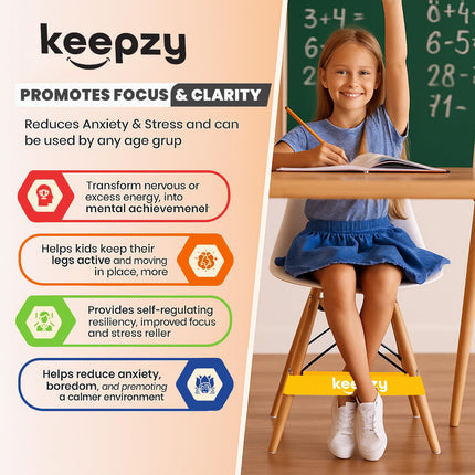 12 Pack Chair Bands, Anti Slip Chair Bands for Kids with Fidgety Feet, ADHD Chair Bands for Classroom, Bouncy Bands for Student Desks, Sensory Chair Rubber Bands