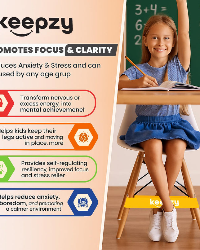 12 Pack Chair Bands, Anti Slip Chair Bands for Kids with Fidgety Feet, ADHD Chair Bands for Classroom, Bouncy Bands for Student Desks, Sensory Chair Rubber Bands