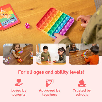 THE FIDGET GAME Sight Words - Reading Flashcards and Pop Fidget Toys for Kids Pre-K to Third Grade - Learning Activities and Games for High-Frequency Dolch Sight Words - Includes Mats and Dice
