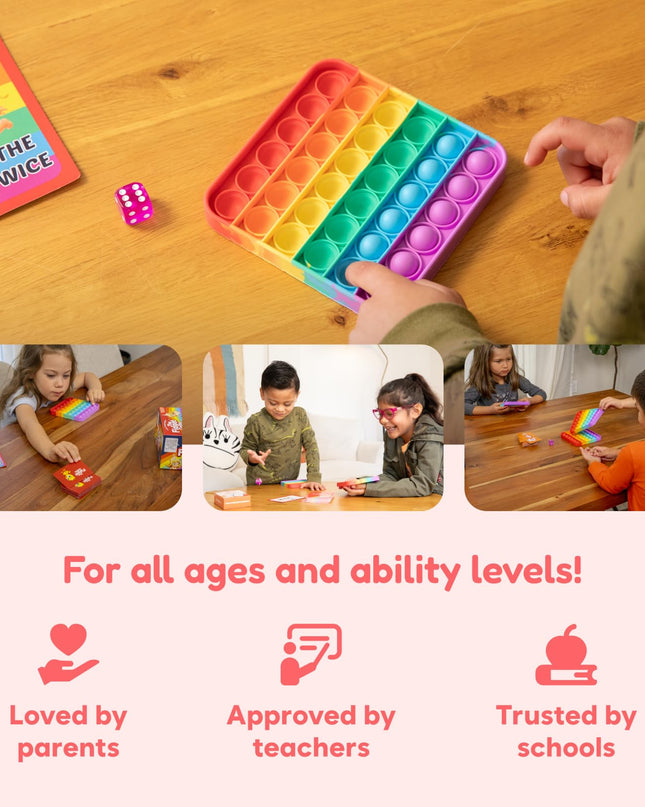 THE FIDGET GAME Sight Words - Reading Flashcards and Pop Fidget Toys for Kids Pre-K to Third Grade - Learning Activities and Games for High-Frequency Dolch Sight Words - Includes Mats and Dice