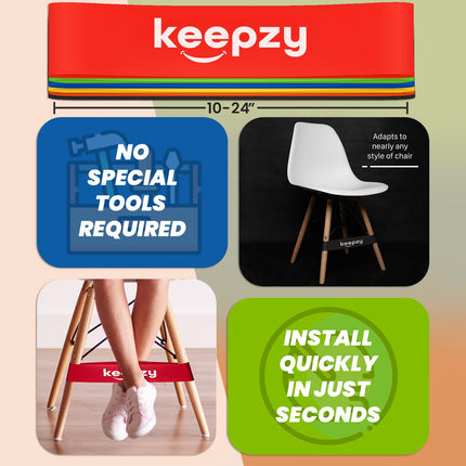 12 Pack Chair Bands, Anti Slip Chair Bands for Kids with Fidgety Feet, ADHD Chair Bands for Classroom, Bouncy Bands for Student Desks, Sensory Chair Rubber Bands