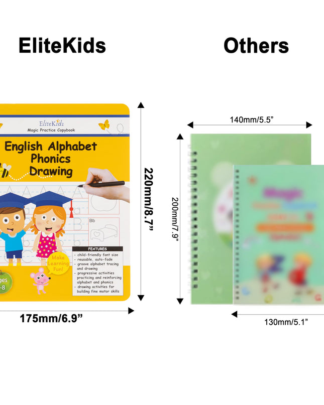 Magic Practice Copybook 6 Workbooks with Disappearing Ink Pens, Reusable Handwriting Practice for Kids, Calligraphy Practice Letter Tracing Books for Kids ages 3-5 (8.7×6.9in)