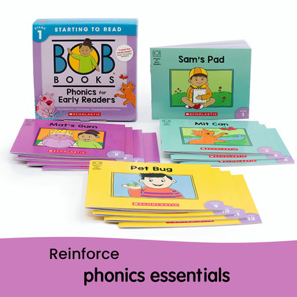 Bob Books Learn to Read Bundle – Stage 1 with 4 Phonics Box Sets, 3 Workbooks, Flashcards for Kindergarten & Pre-K Beginning Readers