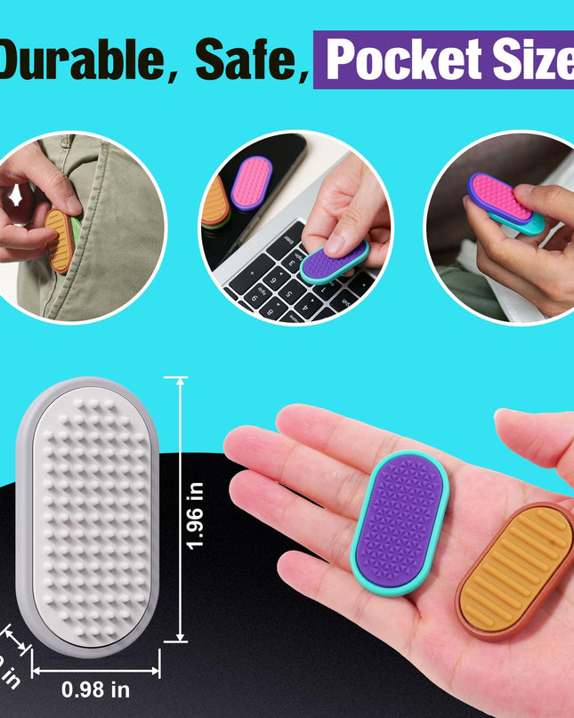 Magnetic Fidget Toys for Adults & Kids -Textured Sensory Toys for Autism Children Anxiety Relief - Quiet Stress Fidgets Sliders for Classroom Prizes Office - Stocking Stuffers Kid Teen Gifts 6-Pieces