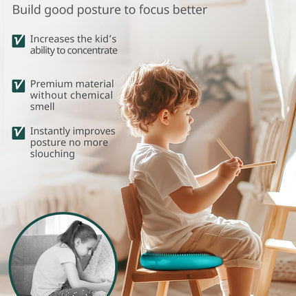 Trideer Inflated Wobble Cushion - Wiggle Seat for Sensory Kids(Multiple Colors), Balance Disc (Extra Thick), Flexible Seating for All Age (34CM Turquoise)