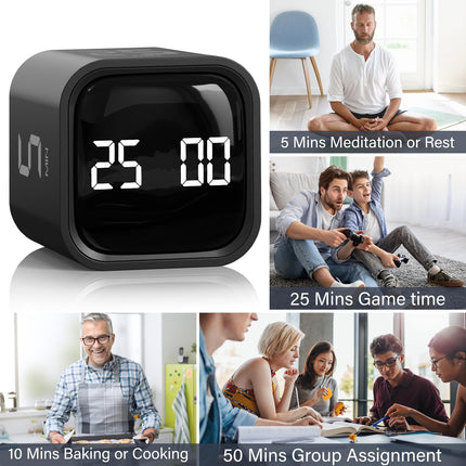 Rotating Pomodoro Timer 5, 25, 10 50 Minutes Preset, Desk Productivity ...