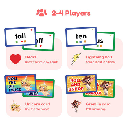 THE FIDGET GAME Sight Words - Reading Flashcards and Pop Fidget Toys for Kids Pre-K to Third Grade - Learning Activities and Games for High-Frequency Dolch Sight Words - Includes Mats and Dice
