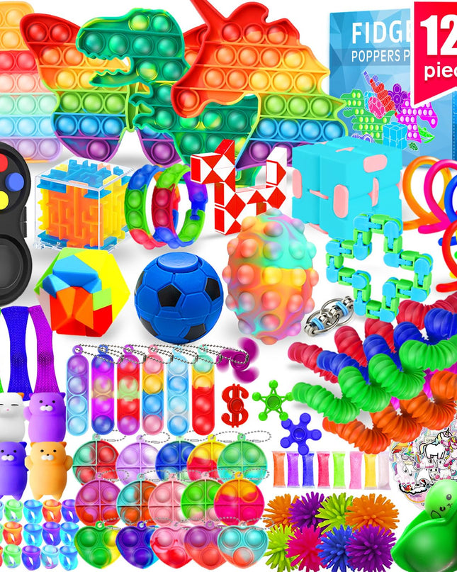 MOZACI Fidget Toys, 120 Pack Fidgets Set Stocking Stuffers for Kids Party Favors Autism Sensory Toy Bulk Adults Kids Boys Girls Teens Stress Autistic ADHD Anxiety Carnival Treasure Classroom Prizes