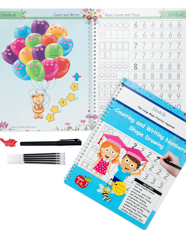 Magic Practice Copybook 6 Workbooks with Disappearing Ink Pens, Reusable Handwriting Practice for Kids, Calligraphy Practice Letter Tracing Books for Kids ages 3-5 (8.7×6.9in)