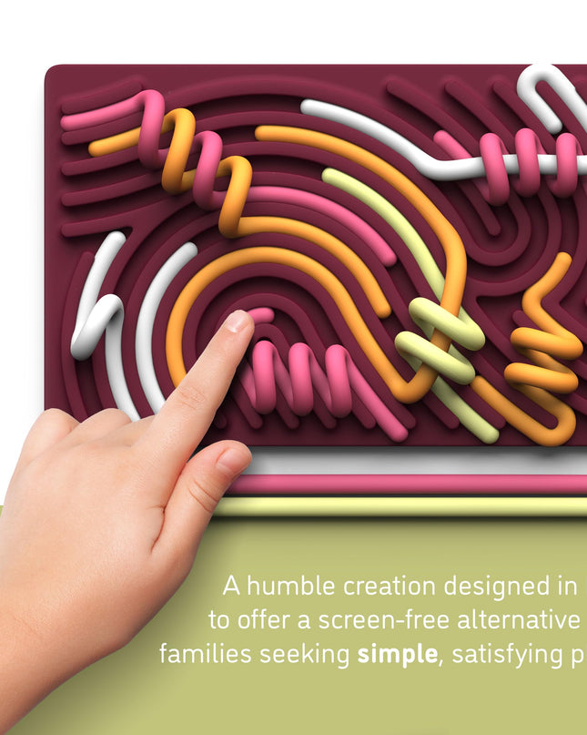 Pushpeel Sensory Activity Board: Silicone Fidget Toy for Calming, Stress, Anxiety, ADHD & Autism | Silent, No Mess | Kids 3+ & Adults | Includes Portable Travel Bag & 11 Strings