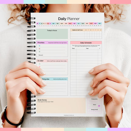 ADHD Daily Planner for Neurodivergent Adults - Productivity Daily Planner & Task Management to Stay Organized and Focused (Rainbow)