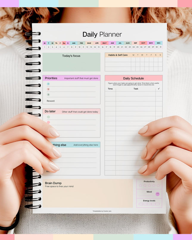 ADHD Daily Planner for Neurodivergent Adults - Productivity Daily Planner & Task Management to Stay Organized and Focused (Rainbow)