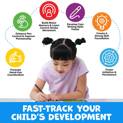 Magic Grooved Writing Practice for Kids - Grooved Handwriting Practice for Kids 5-7 8-10 Magic Copybooks for Kids - Tracing Books for Ages 3-5 - Preschool Learning Activities - 5 Year Old Girl Gift