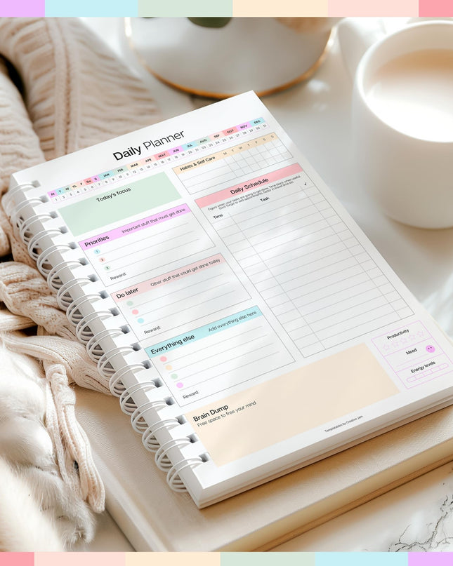 ADHD Daily Planner for Neurodivergent Adults - Productivity Daily Planner & Task Management to Stay Organized and Focused (Rainbow)