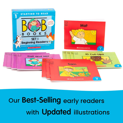 Bob Books Learn to Read Bundle – Stage 1 with 4 Phonics Box Sets, 3 Workbooks, Flashcards for Kindergarten & Pre-K Beginning Readers