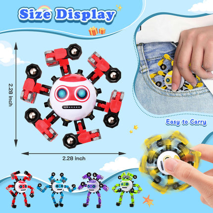 ASIOWELY 3 PCS Transformable Fidget Spinners Toys for Kids and Adults Stress Relief Sensory Toy for Teens Boys Autism Cool Fingertip Gyros Boy Girl Travel Party Favors Birthdays Gifts Stocking Stuffer