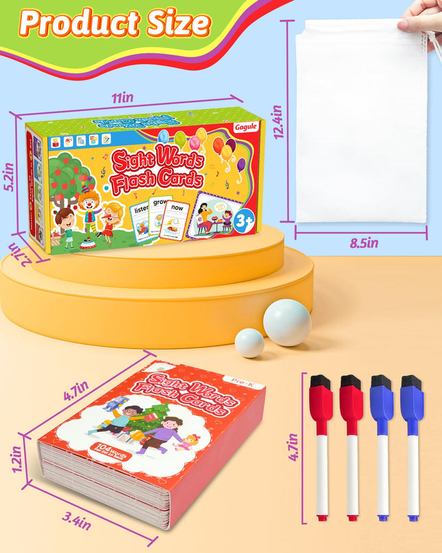 520 Sight Words Flash Cards Kindergarten, Dolch & Fry Sight Word Reading Writing Spelling Games, Homeschool Supplies for Preschool Kindergarten 1st 2nd 3rd Grade, Learning Activities for Kids Ages 3+