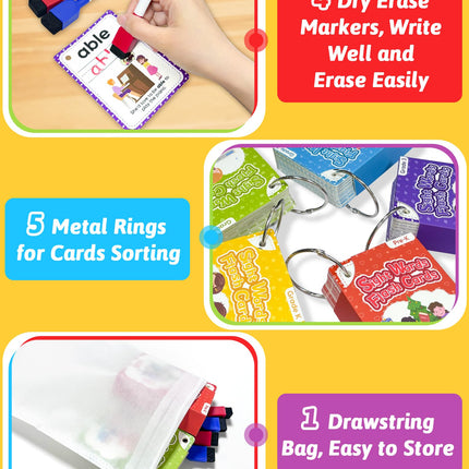 520 Sight Words Flash Cards Kindergarten, Dolch & Fry Sight Word Reading Writing Spelling Games, Homeschool Supplies for Preschool Kindergarten 1st 2nd 3rd Grade, Learning Activities for Kids Ages 3+