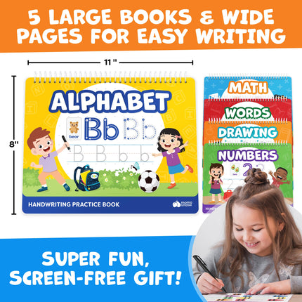 Magic Grooved Writing Practice for Kids - Grooved Handwriting Practice for Kids 5-7 8-10 Magic Copybooks for Kids - Tracing Books for Ages 3-5 - Preschool Learning Activities - 5 Year Old Girl Gift