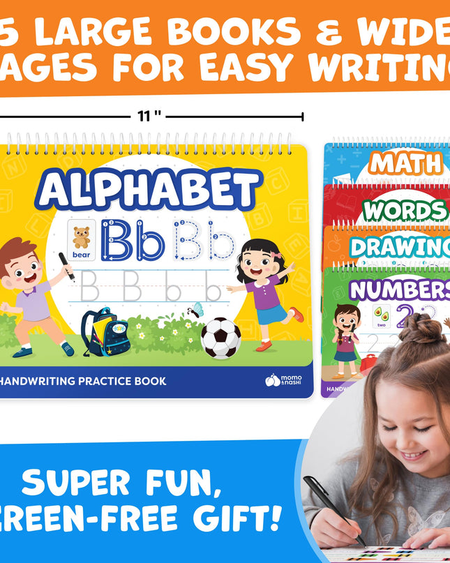 Magic Grooved Writing Practice for Kids - Grooved Handwriting Practice for Kids 5-7 8-10 Magic Copybooks for Kids - Tracing Books for Ages 3-5 - Preschool Learning Activities - 5 Year Old Girl Gift