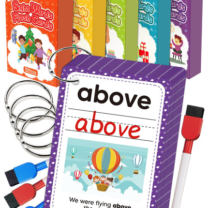 520 Sight Words Flash Cards Kindergarten, Dolch & Fry Sight Word Reading Writing Spelling Games, Homeschool Supplies for Preschool Kindergarten 1st 2nd 3rd Grade, Learning Activities for Kids Ages 3+