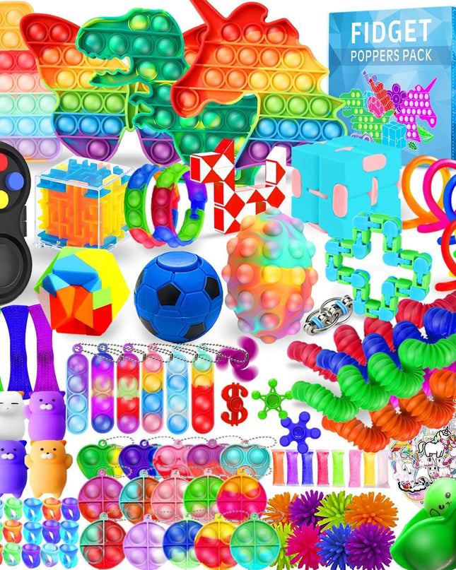 MOZACI Fidget Toys, 120 Pack Fidgets Set Stocking Stuffers for Kids Party Favors Autism Sensory Toy Bulk Adults Kids Boys Girls Teens Stress Autistic ADHD Anxiety Carnival Treasure Classroom Prizes