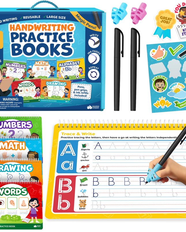 Magic Grooved Writing Practice for Kids - Grooved Handwriting Practice for Kids 5-7 8-10 Magic Copybooks for Kids - Tracing Books for Ages 3-5 - Preschool Learning Activities - 5 Year Old Girl Gift